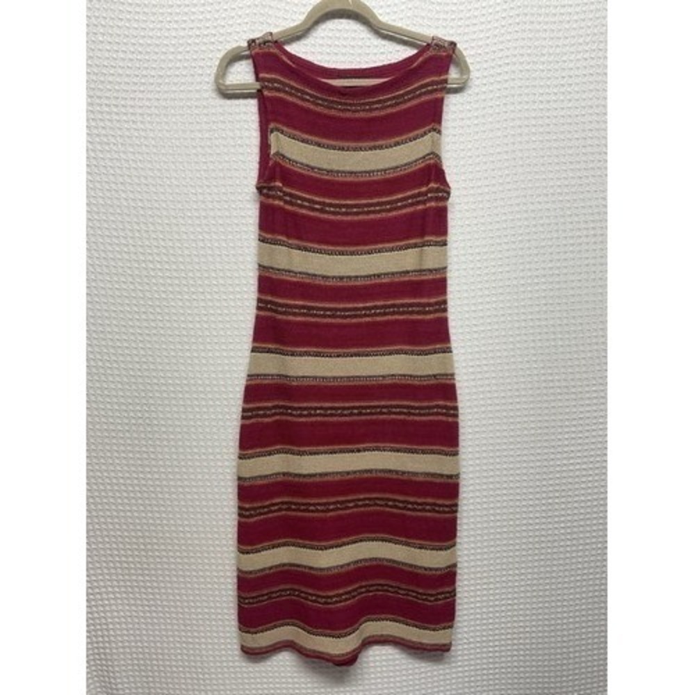 Lauren Ralph Lauren Red Striped Knit Midi Tunic Tank Shift Dress Women M China